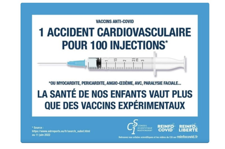 1 accident cardiovasculaire pour 100 injections